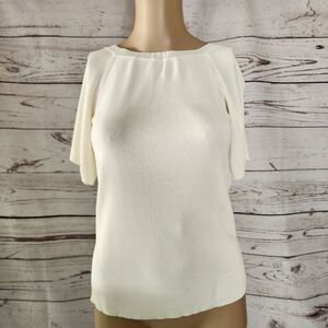 Archival Sita Murt Cream Ribbed Knit Short Sleeve Top NWT EU 36 US XS  MSRP $235